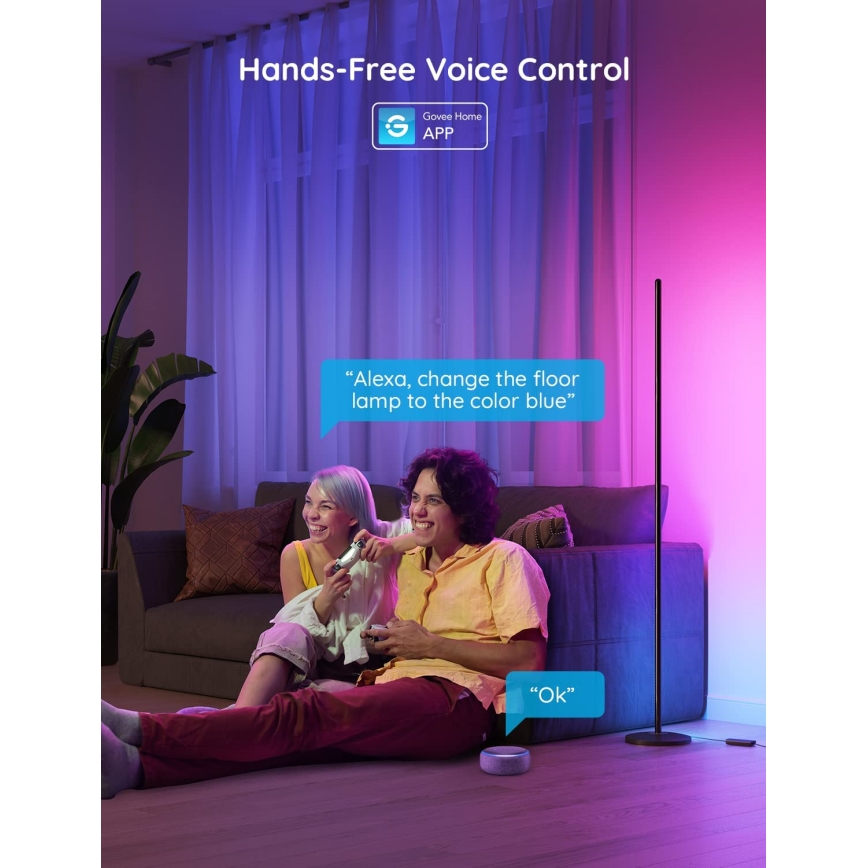 Govee - LED RGBW stmievateľná stojacia lampa LITE MATTER LED/24W/230V Wi-Fi 36 cm