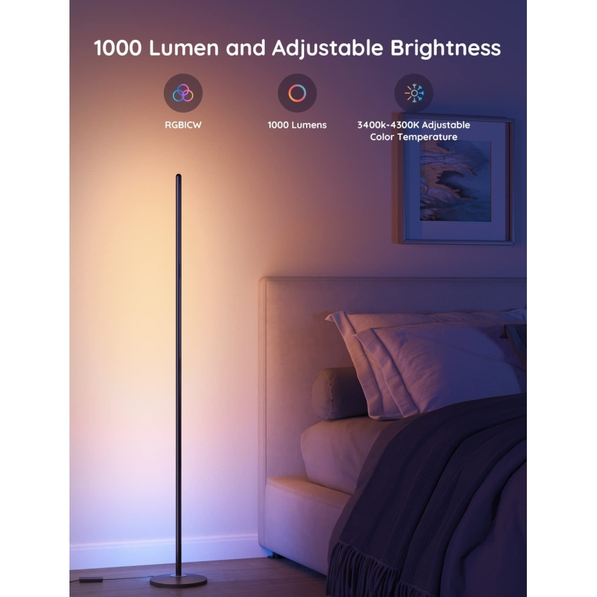 Govee - LED RGBW stmievateľná stojacia lampa LITE MATTER LED/24W/230V Wi-Fi 36 cm