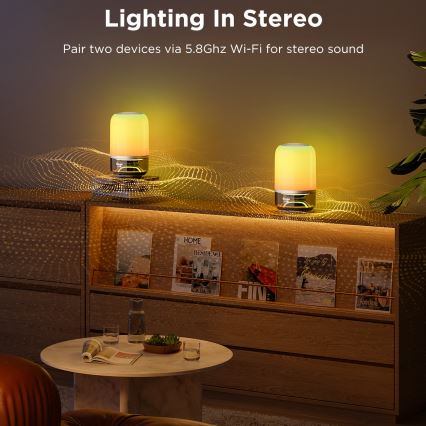 Govee - LED RGBW Stmievateľná stolová lampa s reproduktorom LED/36W/12V Wi-Fi