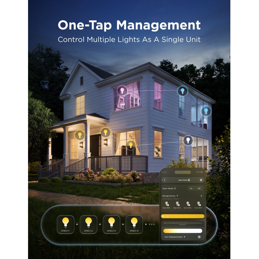 Govee - LED RGBWW Stmievateľná žiarovka Smart MATTER G80 E27/5W/230V 2700-6500K Wi-Fi