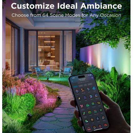 Govee - SADA 2x LED RGBWW Stmievateľný reflektor LED/12W/230V IP67 2700-6500K Wi-Fi
