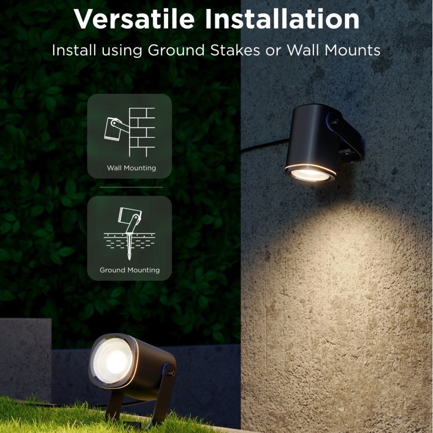 Govee - SADA 2x LED RGBWW Stmievateľný reflektor LED/12W/230V IP67 2700-6500K Wi-Fi
