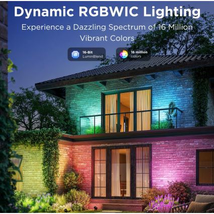 Govee - SADA 2x LED RGBWW Stmievateľný reflektor LED/12W/230V IP67 2700-6500K Wi-Fi