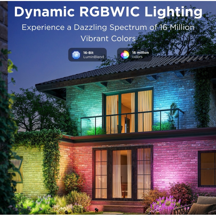 Govee - SADA 2x LED RGBWW Stmievateľný reflektor LED/12W/230V IP67 2700-6500K Wi-Fi