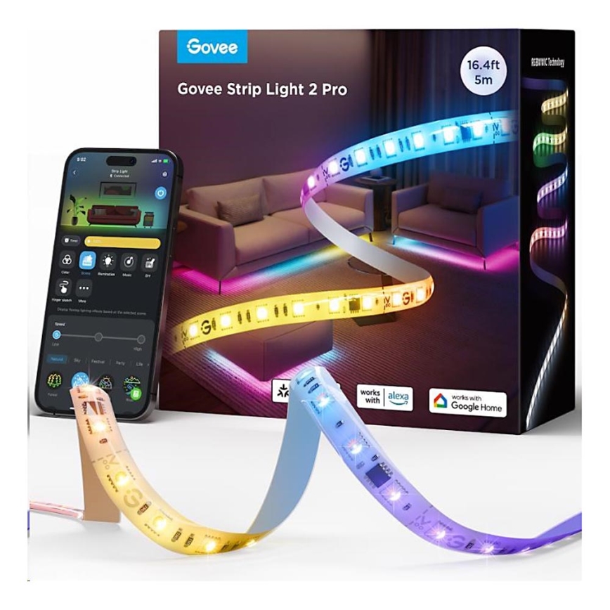 Govee - LED RGBWWIC Stmievateľný pásik Strip Light 2 Pro 5m Wi-Fi Matter