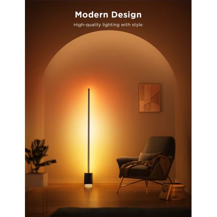 Govee - LED Stmievateľná stojacia lampa s reproduktorom Pro RGBICWW 2200-6500K Wi-Fi + diaľkové ovládanie