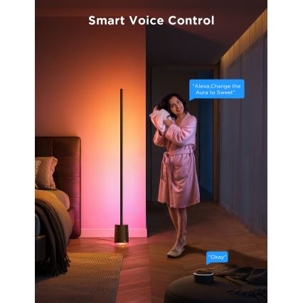 Govee - LED Stmievateľná stojacia lampa s reproduktorom Pro RGBICWW 2200-6500K Wi-Fi + diaľkové ovládanie