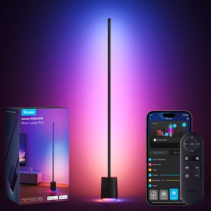 Govee - LED Stmievateľná stojacia lampa s reproduktorom Pro RGBICWW 2200-6500K Wi-Fi + diaľkové ovládanie