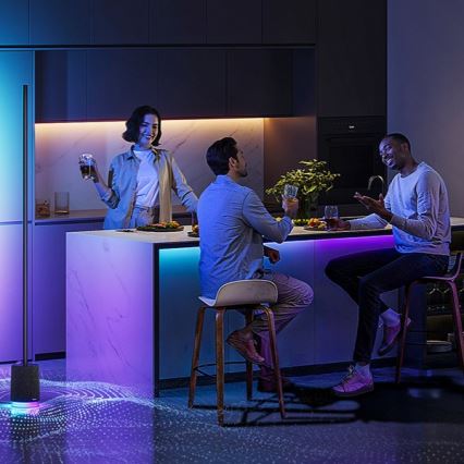 Govee - LED Stmievateľná stojacia lampa s reproduktorom Pro RGBICWW 2200-6500K Wi-Fi + diaľkové ovládanie
