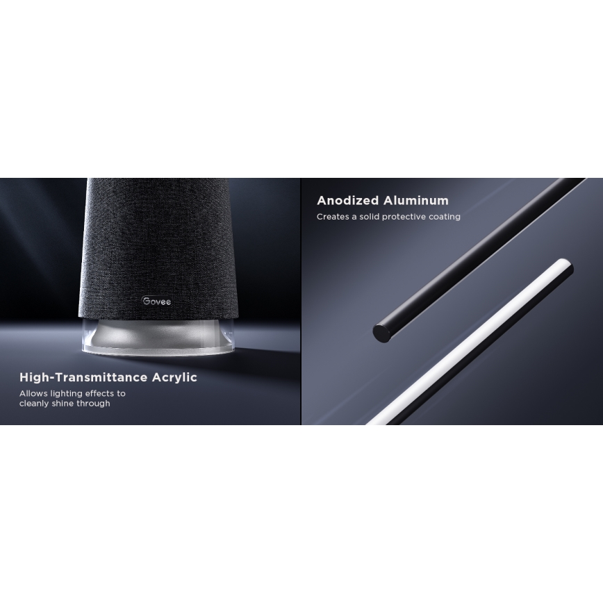 Govee - LED Stmievateľná stojacia lampa s reproduktorom Pro RGBICWW 2200-6500K Wi-Fi + diaľkové ovládanie