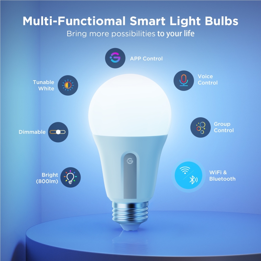 Govee - SADA 2x LED Stmievateľná žiarovka Smart MATTER A60 E27/9W/230V 2700-6500K Wi-Fi