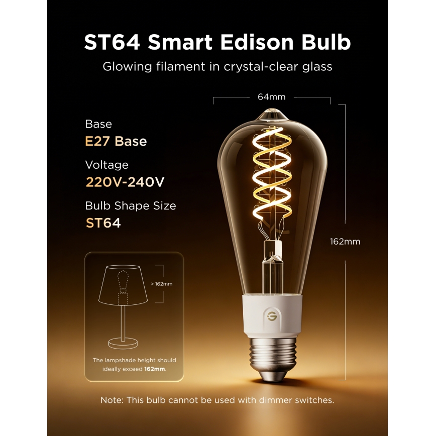 Govee - SADA 2xLED RGBWW Stmievateľná žiarovka Smart MATTER ST64 E27/5W/230V 2700-6500K Wi-Fi