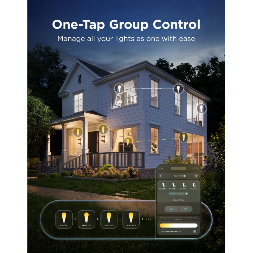 Govee - SADA 2xLED RGBWW Stmievateľná žiarovka Smart MATTER ST64 E27/5W/230V 2700-6500K Wi-Fi