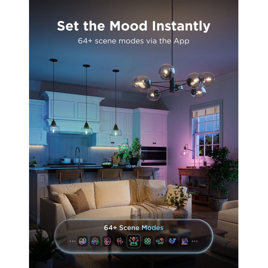 Govee - SADA 2xLED RGBWW Stmievateľná žiarovka Smart MATTER ST64 E27/5W/230V 2700-6500K Wi-Fi