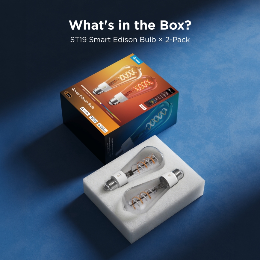 Govee - SADA 2xLED RGBWW Stmievateľná žiarovka Smart MATTER ST64 E27/5W/230V 2700-6500K Wi-Fi