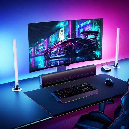 Govee - Sada 2x Smart Gaming Wi-Fi LED RGBIC panely + Smart Dual biela + diaľkové ovládanie