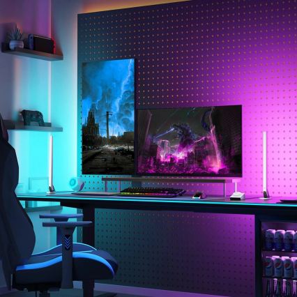 Govee - Sada 2x Smart Gaming Wi-Fi LED RGBIC panely + Smart Dual biela + diaľkové ovládanie