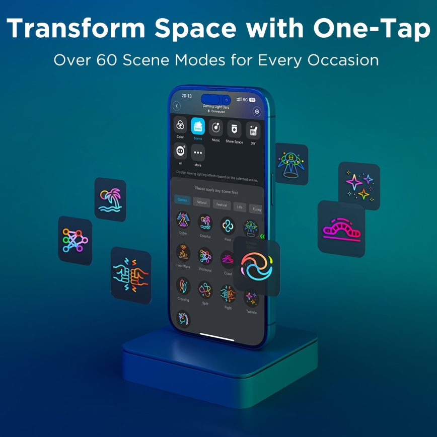 Govee - Smart RGBIC Gaming Pro svetelné panely Matter Wi-Fi