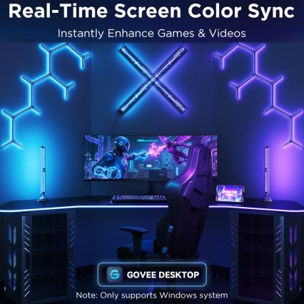 Govee - Smart RGBIC Gaming Pro svetelné panely Matter Wi-Fi