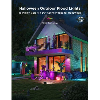 Govee - Súprava 4x LED RGBICWW Stmievateľný reflektor LED/24W/230V IP66 Matter Wi-Fi