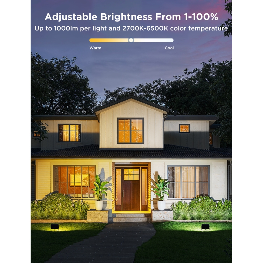 Govee - Súprava 4x LED RGBICWW Stmievateľný reflektor LED/24W/230V IP66 Matter Wi-Fi