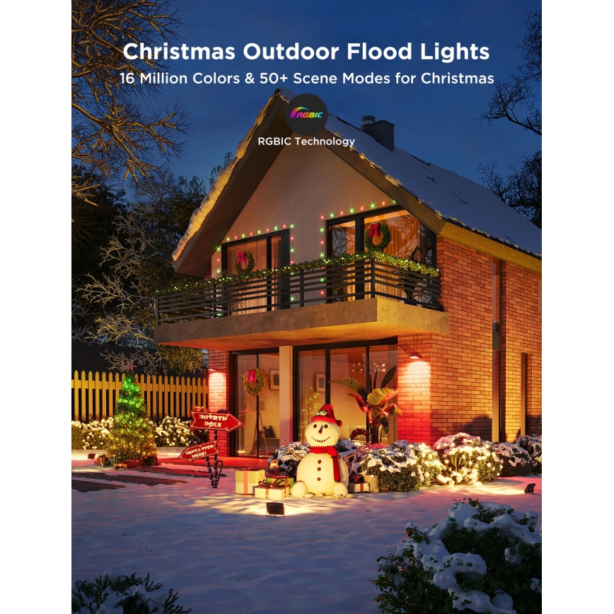 Govee - Súprava 4x LED RGBICWW Stmievateľný reflektor LED/24W/230V IP66 Matter Wi-Fi