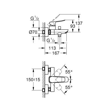GROHE 1018720000 - Vaňová batéria DICE v lesklom chrómovom prevedení