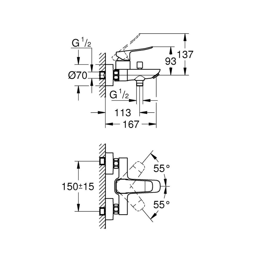 GROHE 1018722430 - Vaňová batéria DICE čierna