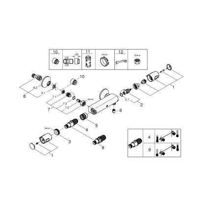 GROHE 1022172432 - Termostatická sprchová batéria PRECISION TREND čierna