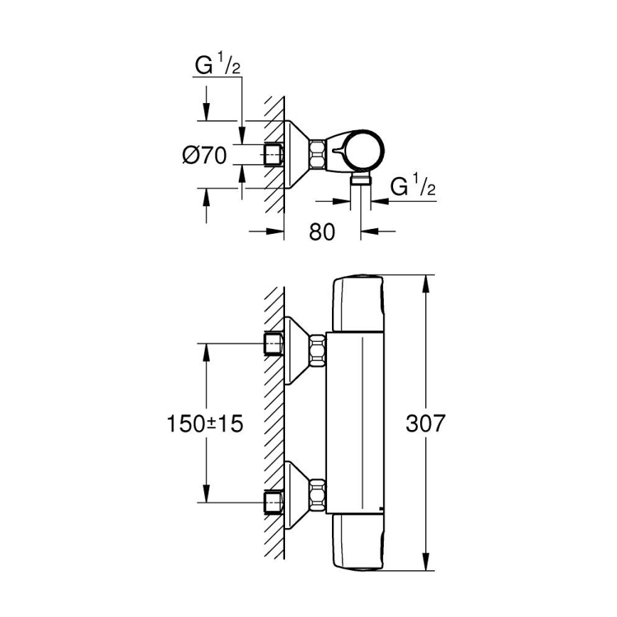 GROHE 1022172432 - Termostatická sprchová batéria PRECISION TREND čierna