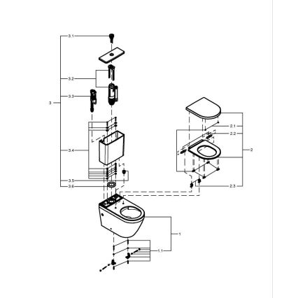 GROHE 102513SH00 - WC súprava EURO CERAMIC 67,3 x 37,6 x 79,2 cm keramika/biela