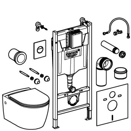 GROHE 103843SH00 - SOLIDO COMPACT, sada 5 v 1, 1,13 m, keramika/biela