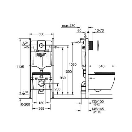GROHE 103843SH00 - SOLIDO COMPACT, sada 5 v 1, 1,13 m, keramika/biela