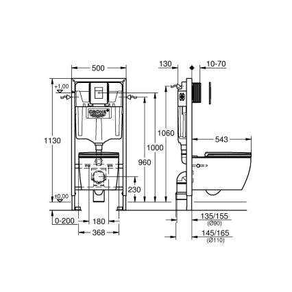 GROHE 103847SH00 - Sada 5 v 1 SOLIDO 1,13 m duro-biela