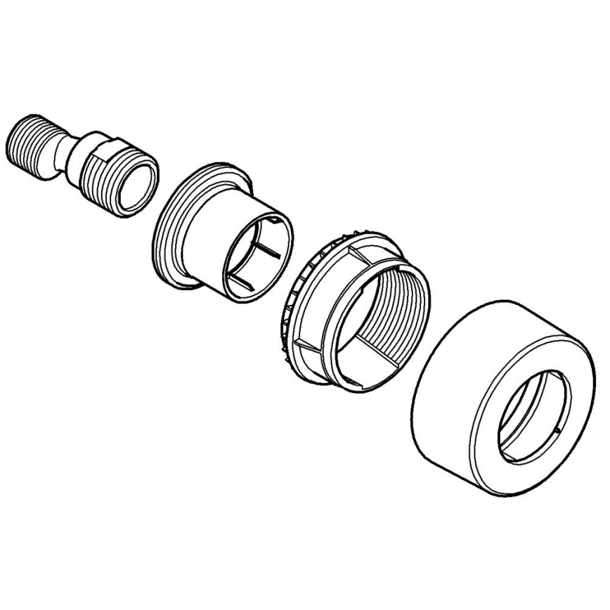 GROHE 12693000 - S-prípojka 12” × 34” lesklý chróm