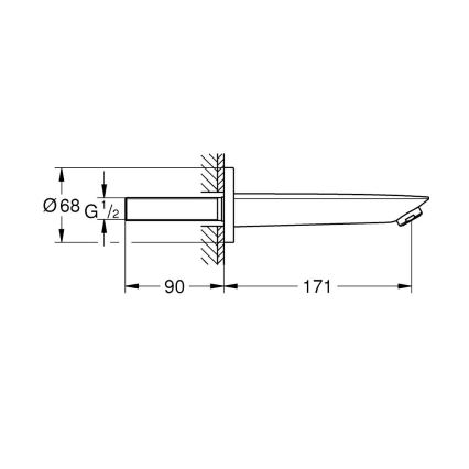 GROHE 13255001 - Vpusť do vane BAUCOSMOPOLITAN 171 mm lesklý chróm