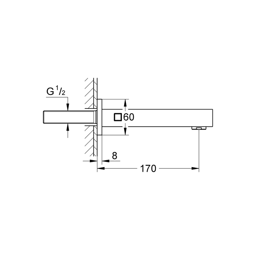 GROHE 13303000 - Vpusť do vane EUROCUBE 170 mm lesklý chróm