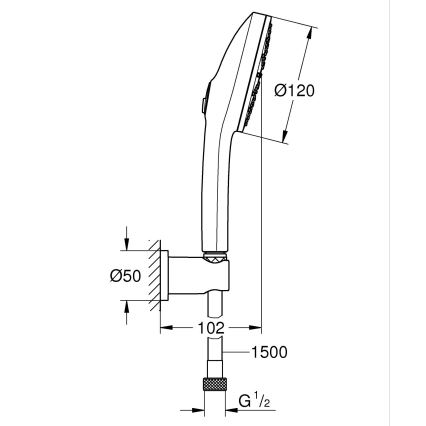 GROHE 134865DL00 - Sprchová súprava VITALIO JOY+ 120 mm medená