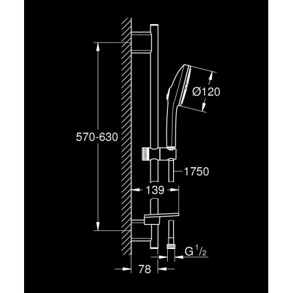 GROHE 134866GN00 - Sprchová súprava VITALIO JOY+ 120 mm zlatá