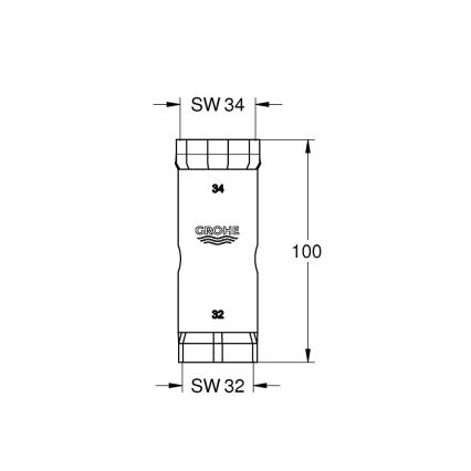 GROHE 19332000 - Kľúč 34 mm lesklý chróm