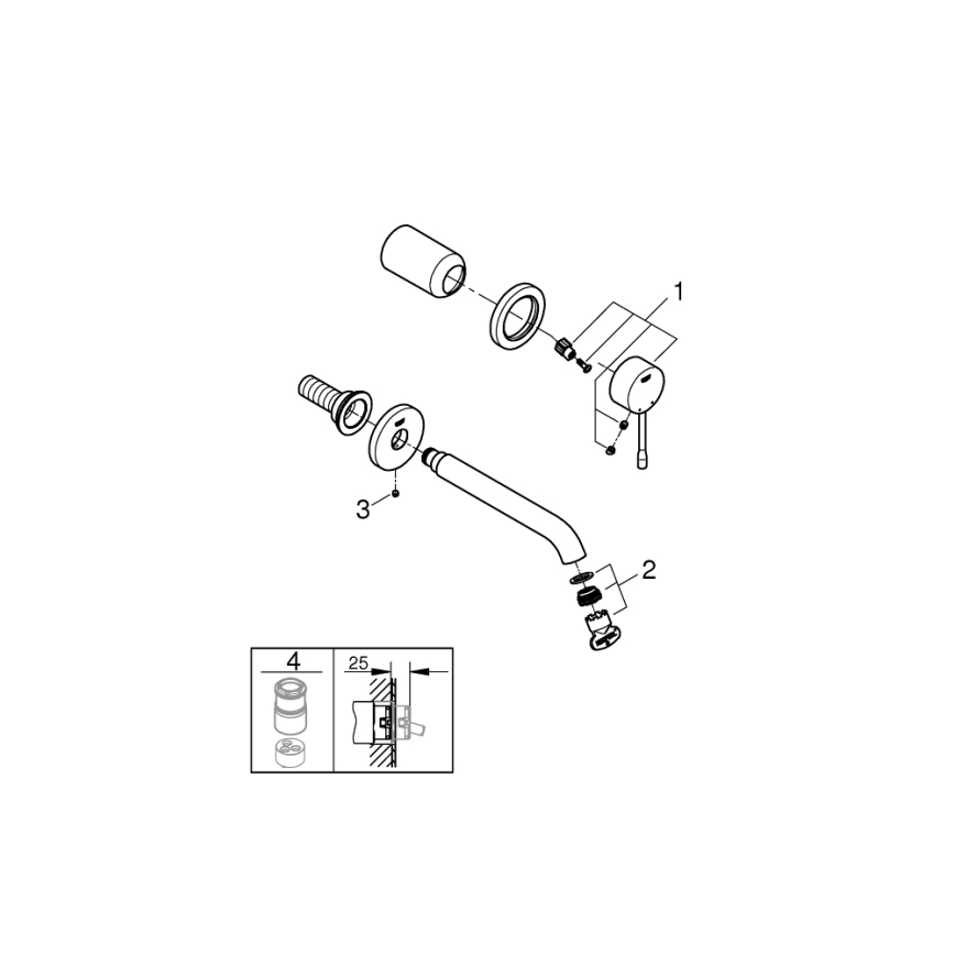 GROHE 19408AL1 - Umývadlová batéria ESSENCE 183 mm grafit