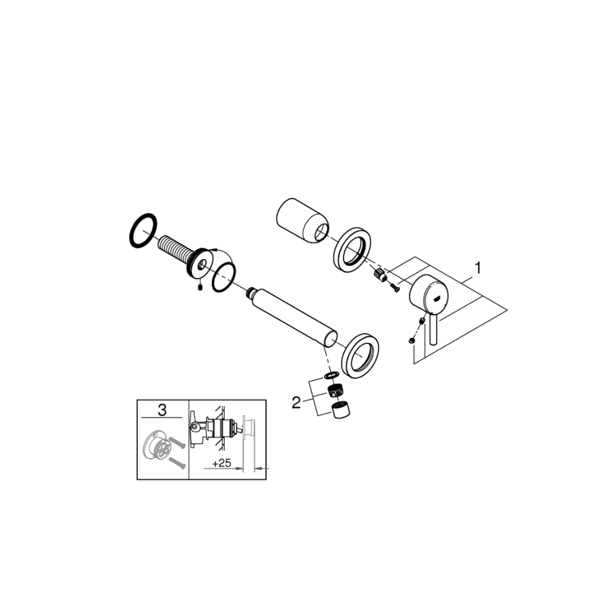GROHE 19575001 - Umývadlová dvojotvorová batéria CONCETTO 147 mm lesklý chróm