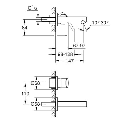 GROHE 19575001 - Umývadlová dvojotvorová batéria CONCETTO 147 mm lesklý chróm