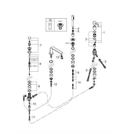 GROHE 19577001 - Vaňová štvorotvorová kombinácia LINEARE lesklý chróm