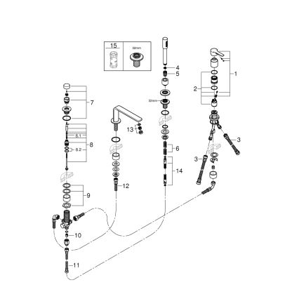 GROHE 19577001 - Vaňová štvorotvorová kombinácia LINEARE lesklý chróm