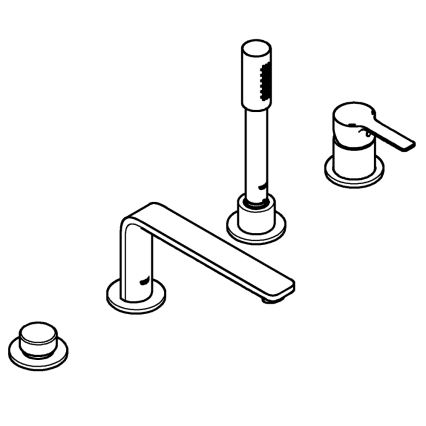 GROHE 19577001 - Vaňová štvorotvorová kombinácia LINEARE lesklý chróm