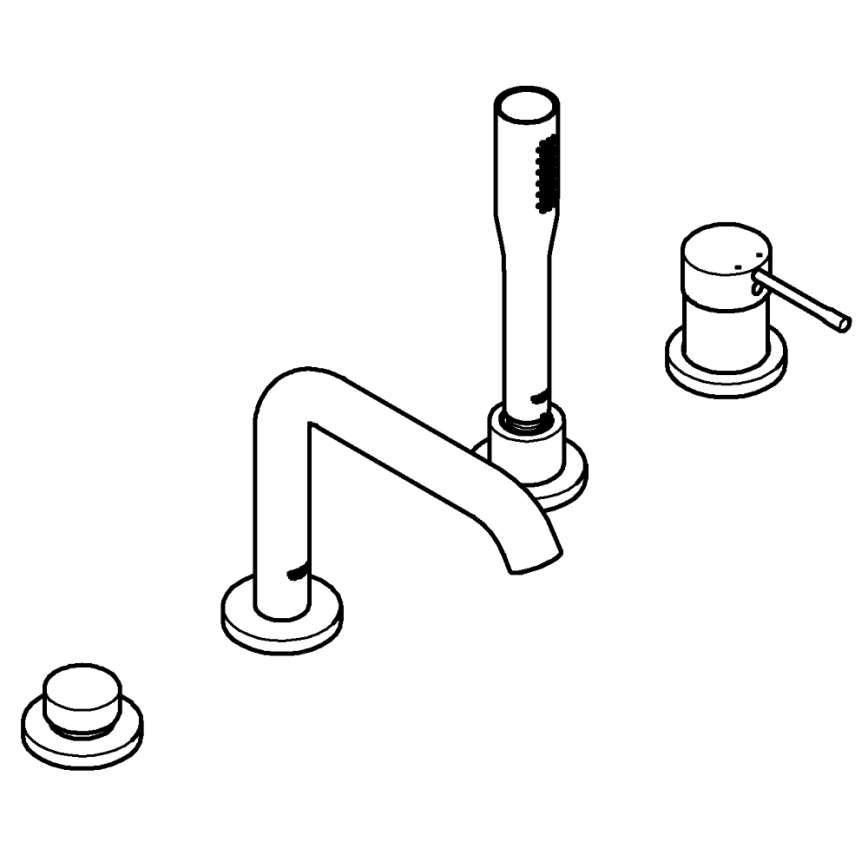 GROHE 19578001 - Vaňová štvorotvorová kombinácia ESSENCE 197 mm lesklý chróm