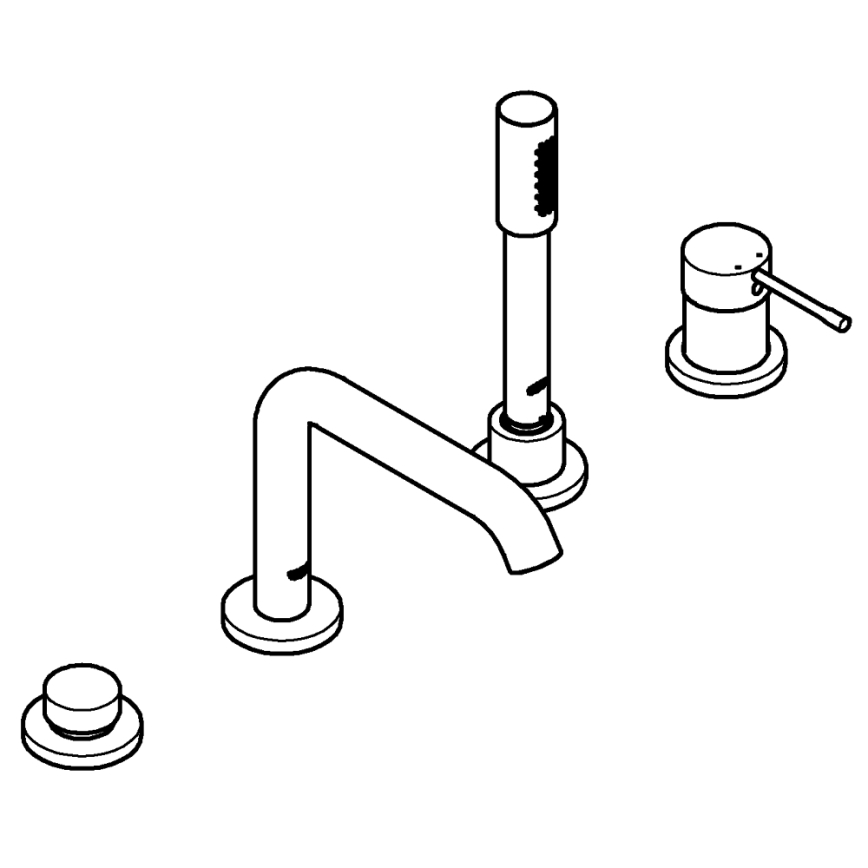 GROHE 19578DC1 - Vaňová štvorotvorová kombinácia ESSENCE, nerezová