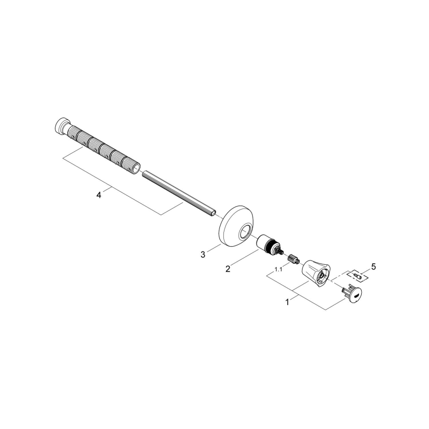 GROHE 19806001 - Horný diel podomietkového ventilu COSTA L 20-200 mm lesklý chróm