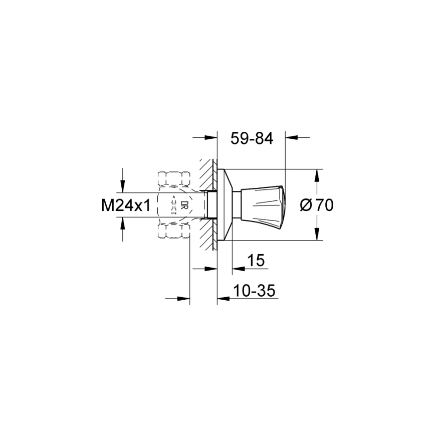 GROHE 19855001 - Vrchný diel podomietkového ventilu COSTA L 10-35 mm lesklý chróm